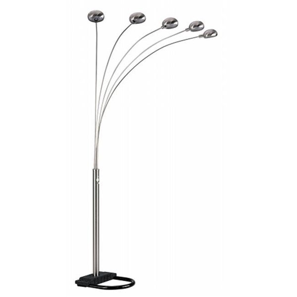 Cling 5 Arms Arch Floor Lamp - Satin Nickel CL26758